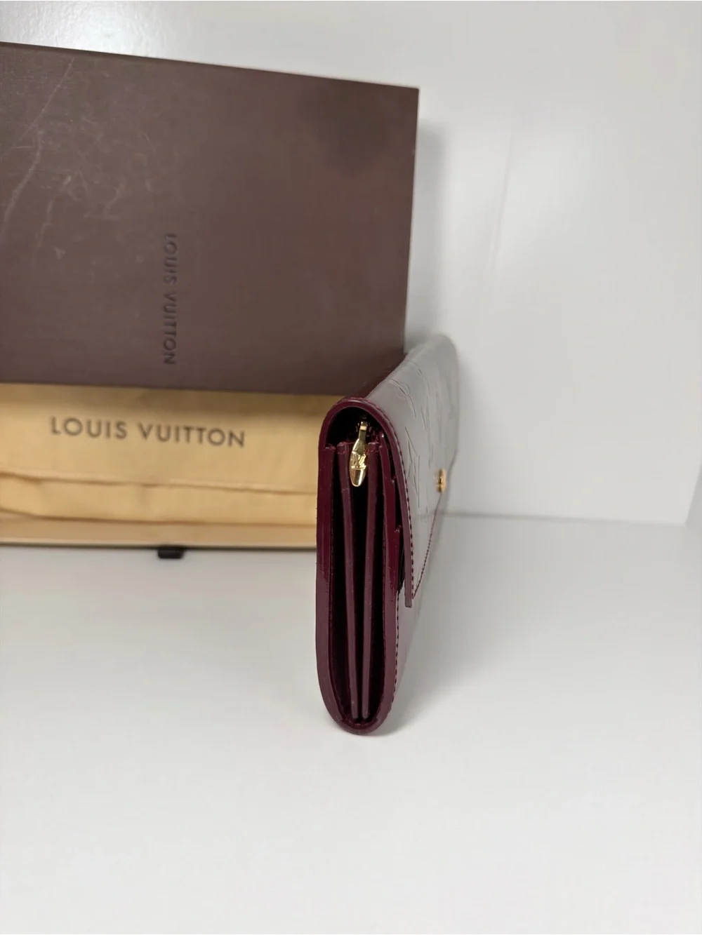 Louis Vuitton Vernis Sarah Wallet Amarante w/ Box & Dust Bag
